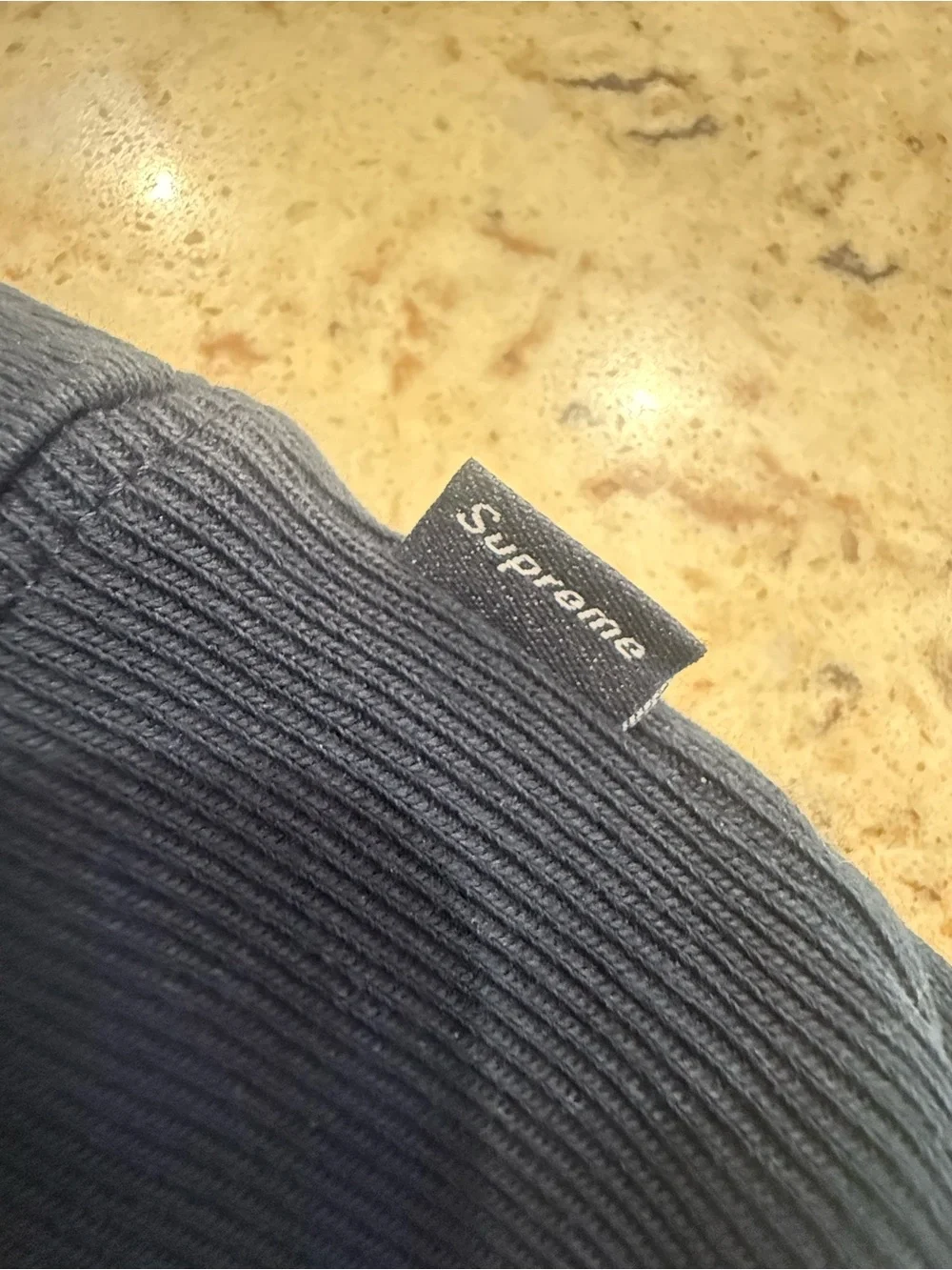 Navy Blue Supreme Satin Appliqué Hoodie